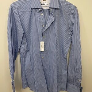 Thomas Pink Light Blue Striped Dress Shirt